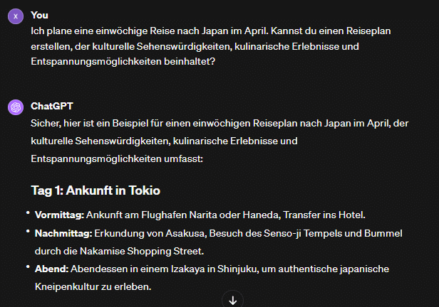 Screenshot, well proptet ChatGPT request