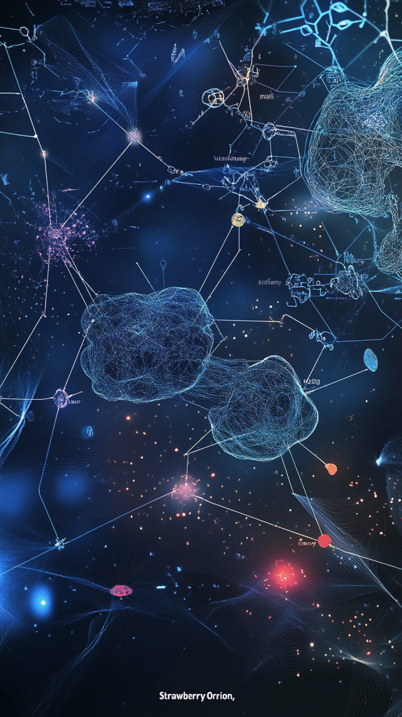 Digital map of interconnected nodes and lines resembling a cosmic neural network